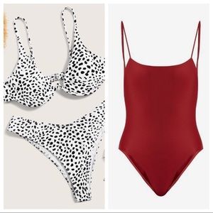 ONE FREE SUIT!! Dalmatian Print Bikini & one piece